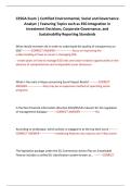 CESGA Exam &vert; Certified Environmental&comma; Social and Governance Analyst &vert; Featuring Topics such as ESG Integration in Investment Decisions&comma; Corporate Governance&comma; and Sustainability Reporting Standards