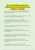 SBL - School Building Leader Exam  UPDATED ACTUAL QUESTIONS AND  CORRECT ANSWERS