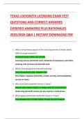 TEXAS LOCKSMITH LICENSING EXAM TEST  QUESTIONS AND CORRECT ANSWERS  &lpar;VERIFIED ANSWERS&rpar; PLUS RATIONALES  2025&sol;2026 Q&A &vert; INSTANT DOWNLOAD PDF