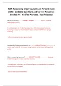 WSP Accounting Crash Course Exam Newest Exam 2025 &vert; Updated Questions and Correct Answers &vert; Graded A&plus; &vert; Verified Answers &vert; Just Released
