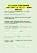 Vehicle Rescue Technician Exam  UPDATED QUESTIONS AND CORRECT  ANSWERS