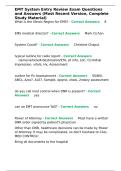 EMT System Entry Review Exam Questions and Answers &lpar;Most Recent Version&comma; Complete Study