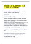 CSCS EXAM QUESTIONS AND CORRECT ANSWERS 