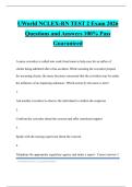 UWorld NCLEX-RN TEST 2 Exam 2026 Questions and Answers 100&percnt; Pass Guaranteed