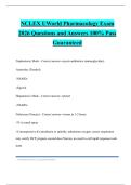 NCLEX UWorld Pharmacology Exam 2026 Questions and Answers 100&percnt; Pass Guaranteed