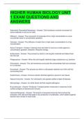 HIGHER HUMAN BIOLOGY UNIT 1 EXAM QUESTIONS AND ANSWERS 