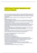 CSCS Exam Practice Questions with Correct Answers 