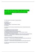 PALO ALTO PCCSA CERTIFICATION EXAM SAMPLE QUESTIONS AND ANSWERS
