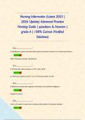 Nursing Informatics &lpar;Latest 2025 &vert; 2026 Update&rpar; Advanced Practice Nursing Guide &vert; questions & Answers &vert; grade A &vert; 100&percnt; Correct &lpar;Verified Solutions&rpar;       