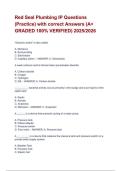 Red Seal Plumbing IP Questions &lpar;Practice&rpar; with correct Answers &lpar;A&plus; GRADED 100&percnt; VERIFIED&rpar; 2025&sol;2026