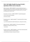 NSG 505 Public Health Nursing EXAM 1 Questions With Correct Answers 