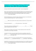 Anatomy and Physiology McGraw Hill Exam Questions with 100&percnt; Accurate Solutions