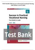 Test Bank - Success in Practical&sol;Vocational Nursing 10th Edition&comma; &lpar; Janyce L&period; Carroll&comma;2022&rpar; All Chapters &vert;&vert; Latest Edition&comma; Ace your exam