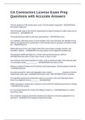 CA Contractors License Exam Prep Questions with Accurate Answers