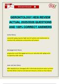 GERONTOLOGY HESI REVIEW ACTUAL 2025&sol;2026 QUESTIONS AND 100&percnt; CORRECT ANSWERS