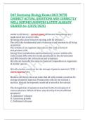 DAT Bootcamp Biology Exams 2025 WITH  CORRECT ACTUAL QUESTIONS AND CORRECTLY  WELL DEFINED ANSWERS LATEST ALREADY  GRADED A&plus; &lpar;2025&sol;2026&rpar;