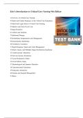 TEST BANK FOR Sole&rsquo;s Introduction to Critical Care Nursing 9th Edition by Mary Beth Flynn Makic&comma; Lauren T&period; Morata&period;ISBN&colon;978-0443110368 COMPLETE GUIDE ALL CHAPTERS COVERED 100&percnt; VERIFIED A&plus; GRADE ASSURED&excl;&excl;&excl;&excl;&excl; NEW LATEST UPDATE&excl;&excl;&excl;&excl;&excl;