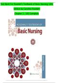 Test Bank For Rosdahl's Textbook of Basic Nursing 12th Edition by Caroline Rosdahl  Chapter 1 - 103 Complete &emsp;