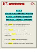 FITSI-M SP&sol;FIPS&sol;ACRONYMS&sol;DEFINITIONS ACTUAL 2025&sol;2026 QUESTIONS AND 100&percnt; CORRECT ANSWERS