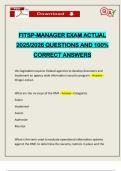 FITSP-MANAGER EXAM ACTUAL 2025&sol;2026 QUESTIONS AND 100&percnt; CORRECT ANSWERS