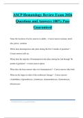 ASCP Hematology Review Exam 2026 Questions and Answers 100&percnt; Pass Guaranteed