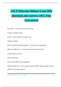 ASCP Molecular Biology Exam 2026 Questions and Answers 100&percnt; Pass Guaranteed