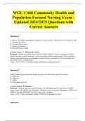 WGU C468 Community Health and Population-Focused Nursing Exam &ndash; Updated 2024&sol;2025 Questions with Correct Answers