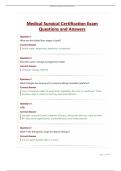 Medical Surgical Certification Exam Questions and Answers