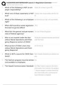 HAZWOPER 8HR REFRESHER Lesson 1&colon; Regulation Overview