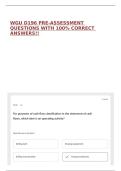 WGU D196 PRE-ASSESSMENT QUESTIONS WITH 100&percnt; CORRECT ANSWERS&excl;&excl;