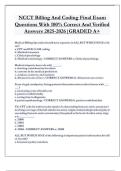 NCCT Billing And Coding Final Exam  Questions With 100&percnt; Correct And Verified  Answers 2025-2026&vert;GRADED A&plus;