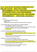 FULL TEST BANK&vert; PHARMACOTHERAPEUTICS FOR ADVANCED PRACTICE NURSE PRESCRIBERS&comma; &lpar;ACTUAL 2025&sol;2026&rpar; QUESTIONS & ANSWERS FULLY ANALYSED EDITION &vert;100&percnt; GUARANTEED SUCCESS &vert; 5TH EDITION WOO ROBINSON TEST BANK &vert; GRADED A&plus;