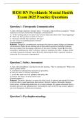 HESI RN Psychiatric Mental Health Exam 2025 Practice Questions and answers  100&percnt;  Graded A&plus; 