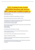 IATA Training Exam &lpar;Actual 2025&sol;2026&rpar; Questions and Answers 100&percnt; Solved and Verified&vert; Graded A&plus;