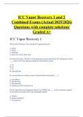 ICC Vapor Recovery 1 and 2 Combined Exams &lpar;Actual 2025&sol;2026&rpar; Questions with complete solutions&vert; Graded A&plus;