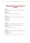 ANFI 205 Sample Exam Questions and  Answers