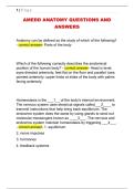 AMEDD ANATOMY QUESTIONS AND  ANSWERS
