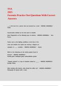 TSA 2025 Forensic Practice Test Questions With Correct Answers