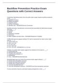 Backflow Prevention Practice Exam Questions with Correct Answers