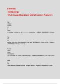 Forensic Technology TSA Exam Questions With Correct Answers&period;