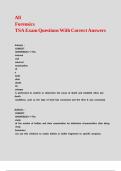 All Forensics TSA Exam Questions With Correct Answers &comma;