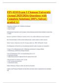 FIN 4110 Exam 1 Clemson University &lpar;Actual 2025&sol;2026&rpar; Questions with Complete Solutions&vert; 100&percnt; Solved &vert; graded A&plus;