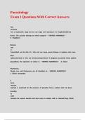 Parasitology Exam 1 Questions With Correct Answers&period;