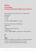 Medical Parasitology Final Exam Questions With Correct Answers