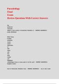 Parasitology Final Exam Review Questions With Correct Answers 