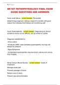 NR 507 PATHOPHYSIOLOGY FINAL EXAM  GUIDE QUESTIONS AND ANSWERS 
