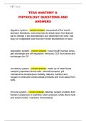 TEAS ANATOMY &  PHYSIOLOGY QUESTIONS AND  ANSWERS