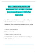 WGU&comma; Information Security and Assurance &lpar;C725&rpar;&comma; SET III Exam 2026 Questions and Answers 100&percnt; Pass Guaranteed