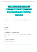 WGU&comma; Information Security and Assurance &lpar;C725&rpar;&comma; SET I Exam 2026 Questions and Answers 100&percnt; Pass Guaranteed