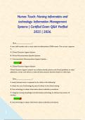 Nurses Touch&colon; Nursing informatics and technology- Information Management Systems &vert; Certified Exam Q&A Verified 2025 &vert; 2026&period;       